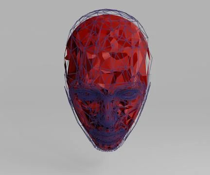 Head 3d Mesh . Render . Virtual reality Illustrazione stock