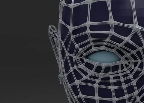 Head 3d Mesh . Render . Virtual reality Stock Illustration