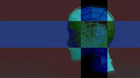 Head 3d Mesh . Render . Virtual reality Stock Illustration