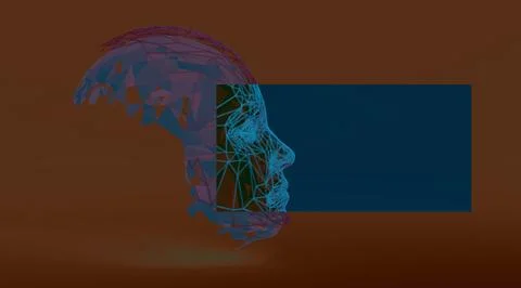 Head 3d Mesh . Render . Virtual reality Stock Illustration