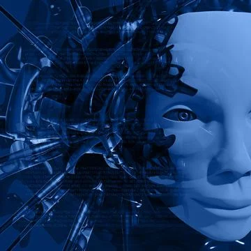Head 3d Mesh . Render . Virtual reality Stock Illustration