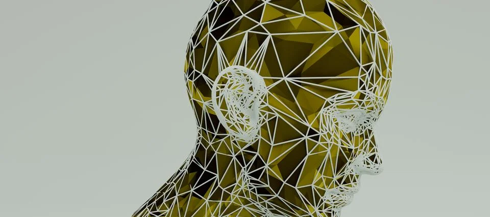 Head 3d Mesh . Render . Virtual reality イラスト素材