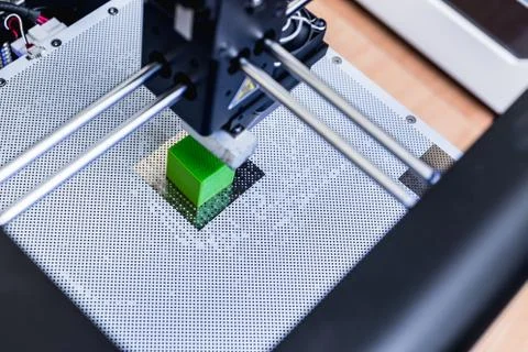 Head of 3d printer in action Stock Photos