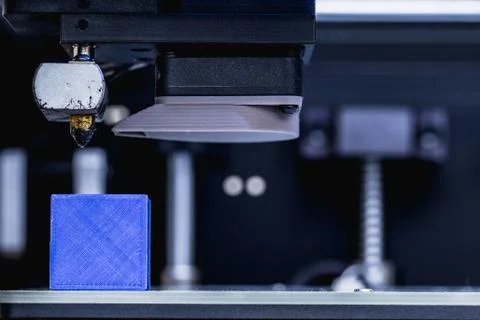Head of 3d printer in action Stock Photos
