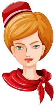 A head of an air hostess Stock Illustration