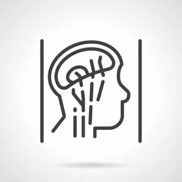 Head anatomy simple line vector icon Stock Illustration
