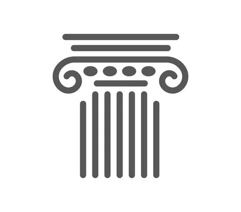 Head of an ancient column. Linear drawing Stock Illustration