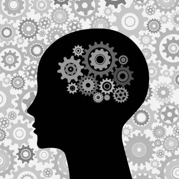 Head and Brain Gears Stock Illustration