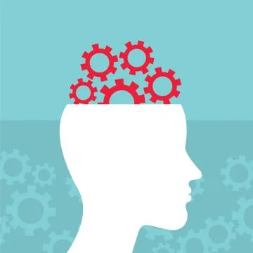 Head and brain work. Brain storming, successful idea concept Stock Illustration