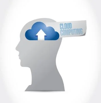 Head and cloud computing illustration design Stock Illustration