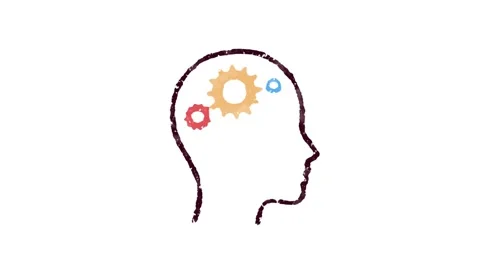 Head and cogs Icon for Education and E-learning Stock Footage 149871331
