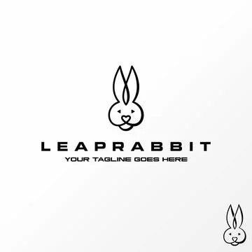Head and ears funny rabbit on line art. Related to animal active and cartoon Stock Illustration