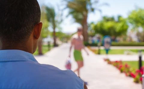 Head and neck of the man back view Stock Photos