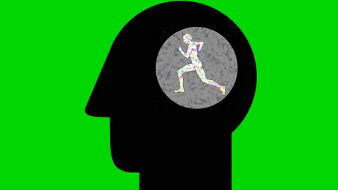 A head and running man in it Video stock 149341002