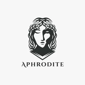 Head of Aphrodite Goddess logo vector illustration on white background Stock Illustration