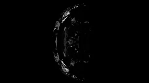 Head appears out of darkness, in blood, like in a lake/water (B&amp;W) Stock Footage 99072564