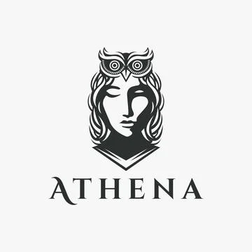 Head of Athena Goddess logo vector illustration on white background Stock Illustration