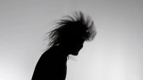 Head Banging Dance in Super Slow Motion - Rock and Roll Stock Footage 52544267