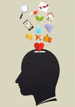 Head bank thinking Stock Illustration