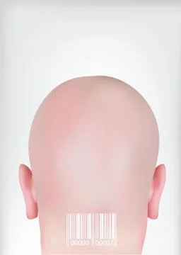 Head with bar codes Stock Illustration