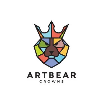 Head bear with colorful polygon logo design vector graphic symbol icon illu.. Stock Illustration