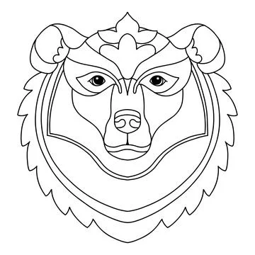 Head of bear coloring template vector illustration Stock Illustration