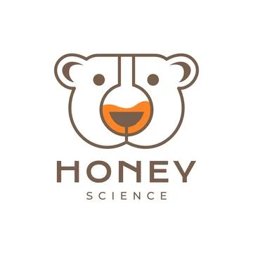 Head bear honey science formula geometric labs glass logo design vector ico.. Stock Illustration