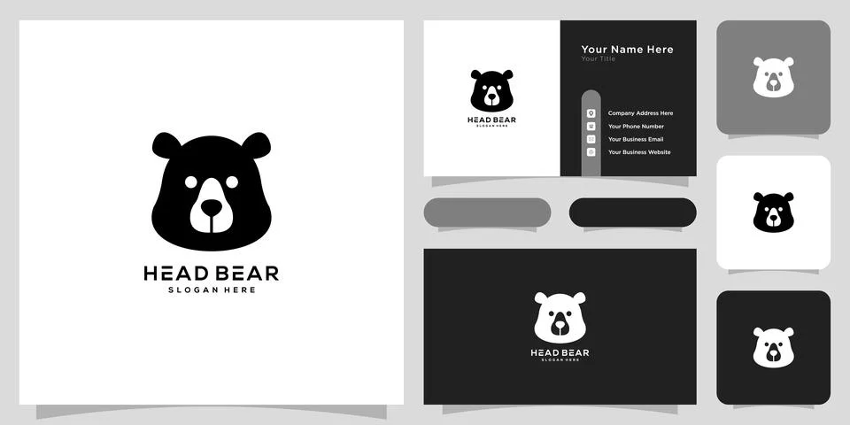 Head bear logo vector design Illustrazione stock