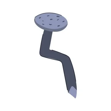 Head bent nail cartoon vector illustration Ilustración de archivo