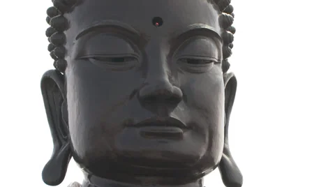 Head of a Big Buddha Statue Stock Footage 39589056