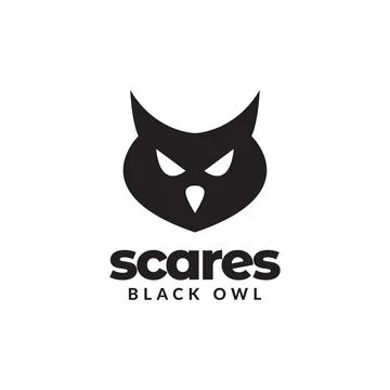 Head black minimal simple owl logo design vector graphic symbol icon illust.. Stock Illustration