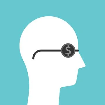 Head blinded by money Stock Illustration