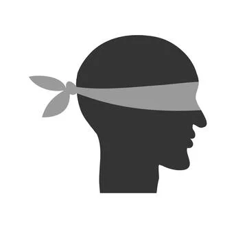 The head of a blindfolded man. Hunch Simple Icon Stock Illustration
