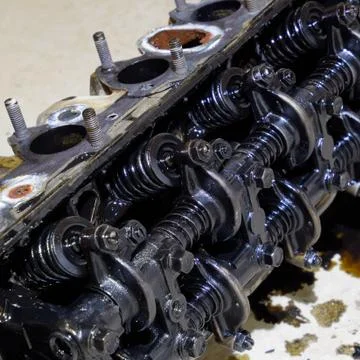 The head of the block of cylinders. The head of the block of cylinders remove Stock Photos