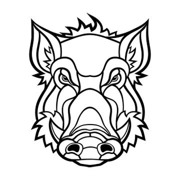Head of boar mascot design Stock Illustration
