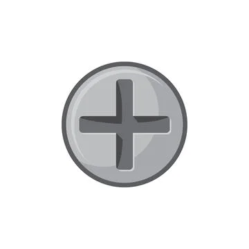 Head of bolt with cross socket isolated screw icon Stock Illustration