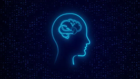 Head brain artificial intelligence, Future innovation digital concept Stock Footage 345480479