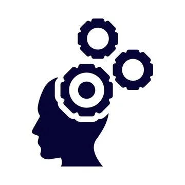 Head, brain, gear, brain management icon Stock Illustration