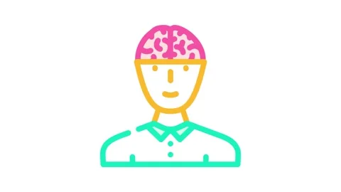 Head brain human color icon animation Stock Footage 327271684