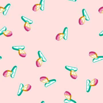 Head brain human isometric icon seamless pattern Stock Illustration