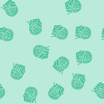 Head brain human line seamless pattern Stock Illustration