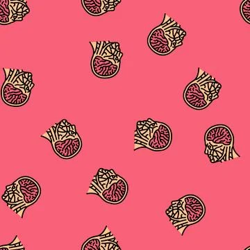 Head brain human vector seamless pattern Stock Illustration