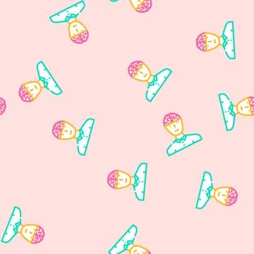 Head brain human vector seamless pattern Illustrazione stock