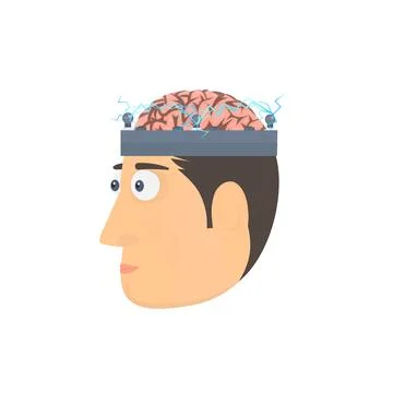 Head with a brain Stockillustratie
