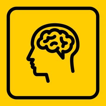 Head with brain line icon. Human head profile.Vector illustration Stock Illustration