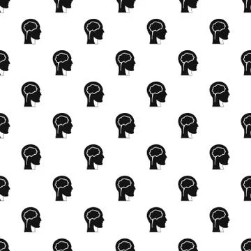 Head with brain pattern vector Stock Illustration