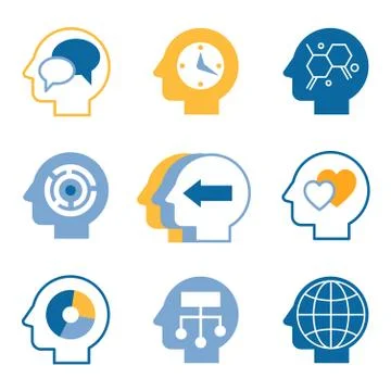 Head brain vector icons Stock Illustration