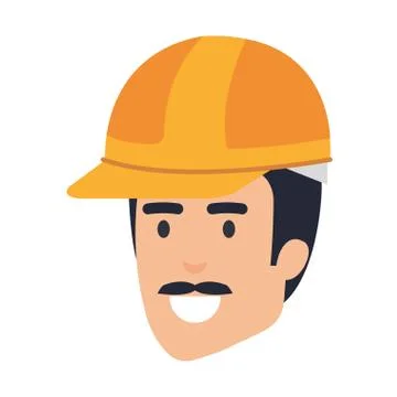 Head builder constructor with helmet Stock Illustration