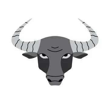 Head of bull in flat style Stock Illustration