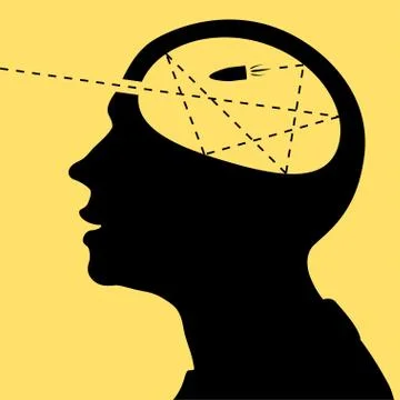 Head with bullet Stock Illustration